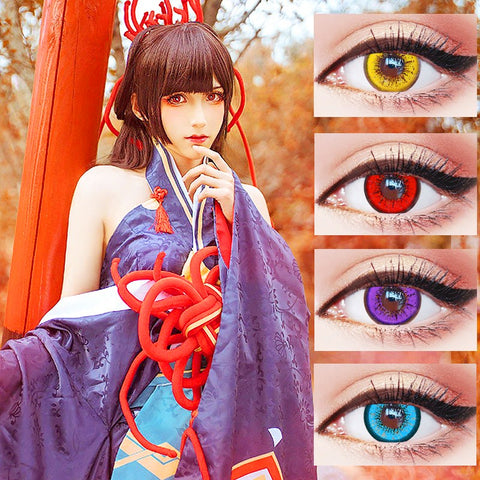 Beautiful Pupil Color Contact Lenses Monthly Throw Female Path 14mm Cute Multicolor Party Gift Cartoon Girl Decoration Cosplay